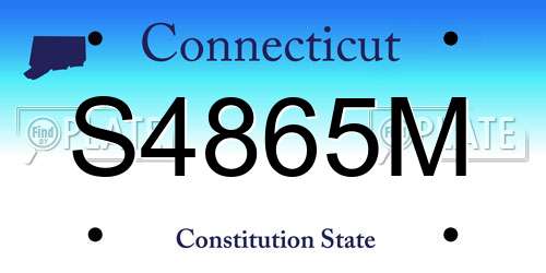 S4865M Connecticut License Plate