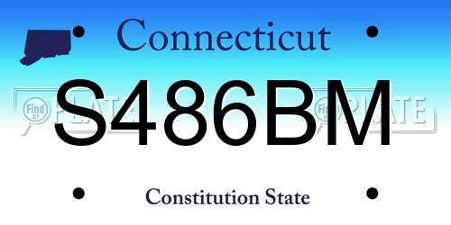 S486BM Connecticut License Plate