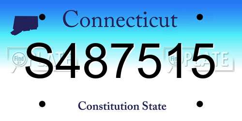 S487515 Connecticut License Plate