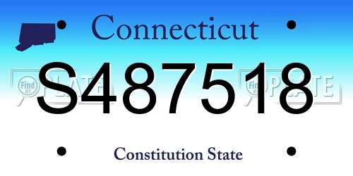 S487518 Connecticut License Plate