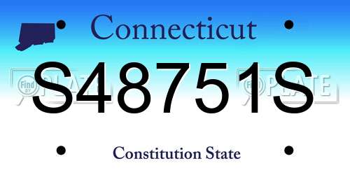 S48751S Connecticut License Plate