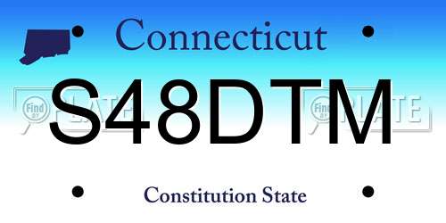 S48DTM Connecticut License Plate