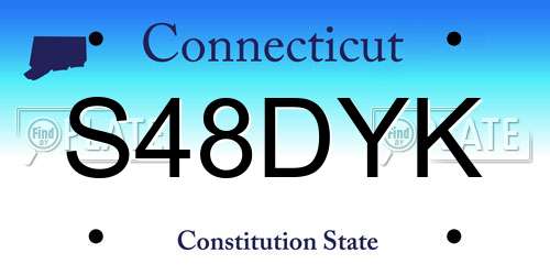 S48DYK Connecticut License Plate