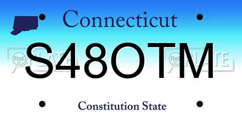 S48OTM Connecticut License Plate
