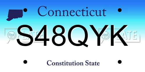 S48QYK Connecticut License Plate