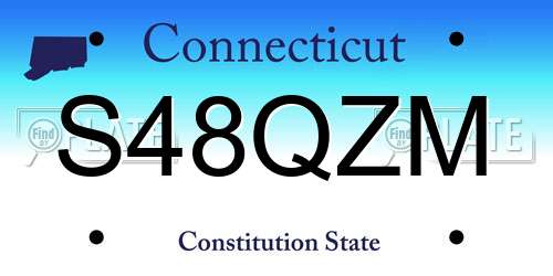S48QZM Connecticut License Plate