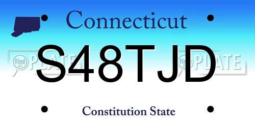 S48TJD Connecticut License Plate