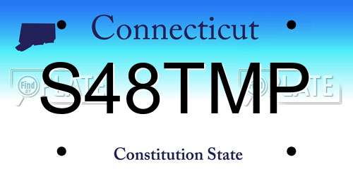 S48TMP Connecticut License Plate