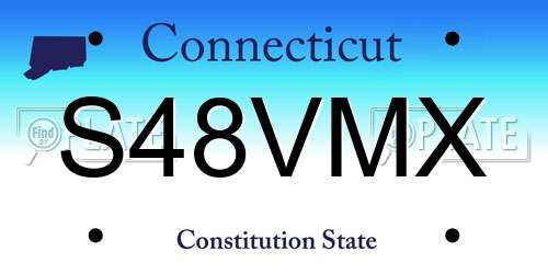 S48VMX Connecticut License Plate