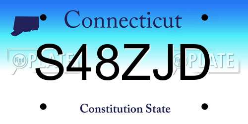 S48ZJD Connecticut License Plate
