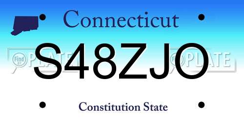 S48ZJO Connecticut License Plate