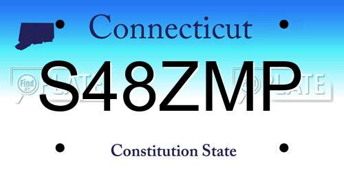 S48ZMP Connecticut License Plate
