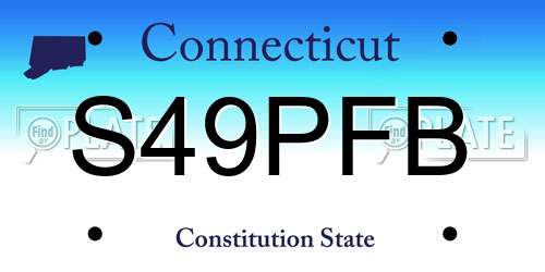 S49PFB Connecticut License Plate