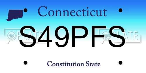 S49PFS Connecticut License Plate