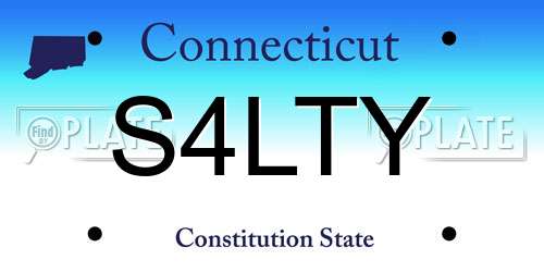 S4LTY Connecticut License Plate