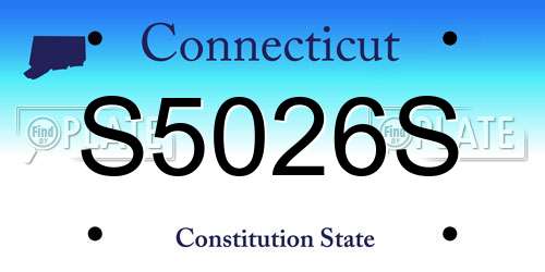 S5026S Connecticut License Plate