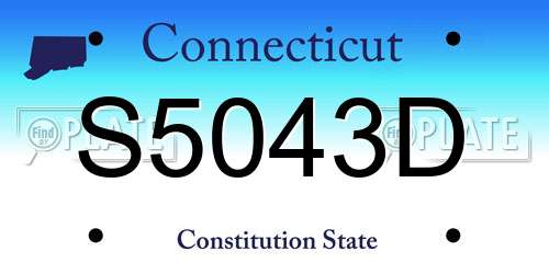 S5043D Connecticut License Plate