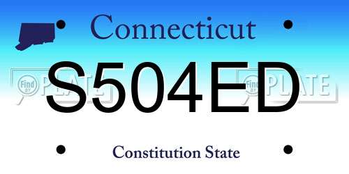 S504ED Connecticut License Plate