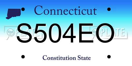 S504EO Connecticut License Plate
