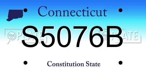 S5076B Connecticut License Plate