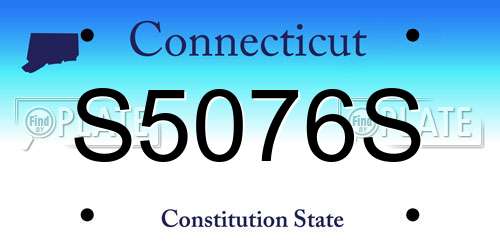 S5076S Connecticut License Plate