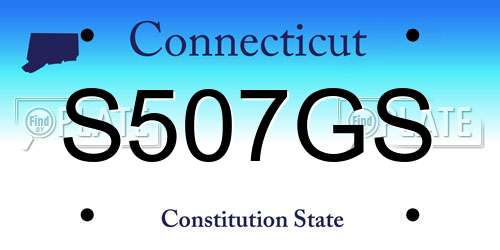 S507GS Connecticut License Plate