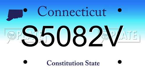 S5082V Connecticut License Plate