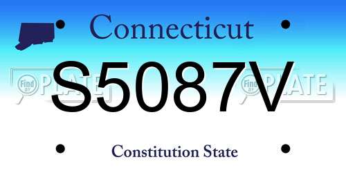 S5087V Connecticut License Plate