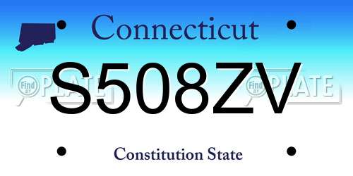 S508ZV Connecticut License Plate