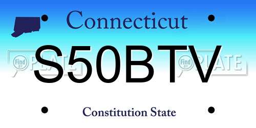 S50BTV Connecticut License Plate