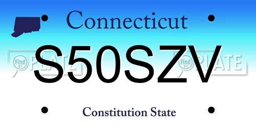 S50SZV Connecticut License Plate