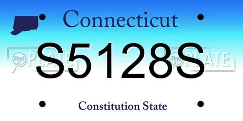S5128S Connecticut License Plate