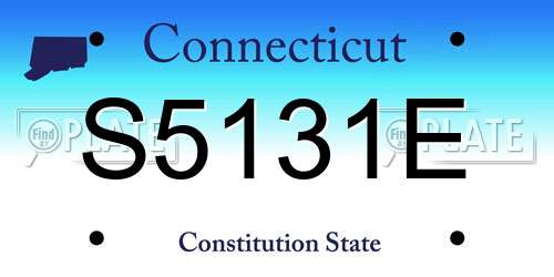 S5131E Connecticut License Plate