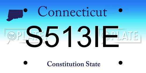 S513IE Connecticut License Plate