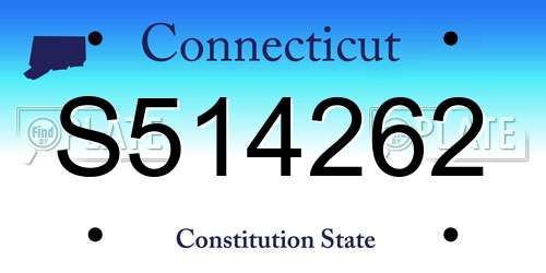 S514262 Connecticut License Plate