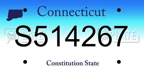 S514267 Connecticut License Plate
