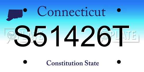 S51426T Connecticut License Plate