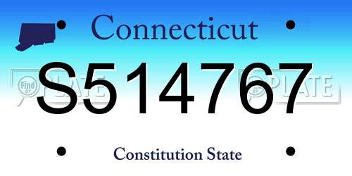 S514767 Connecticut License Plate