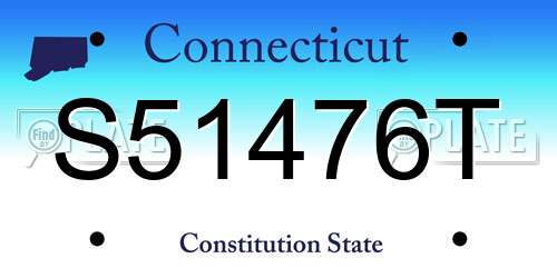 S51476T Connecticut License Plate