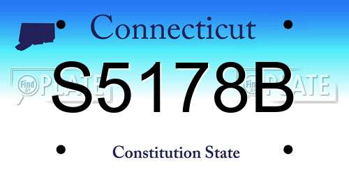 S5178B Connecticut License Plate