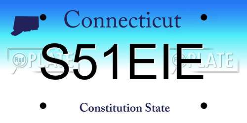 S51EIE Connecticut License Plate