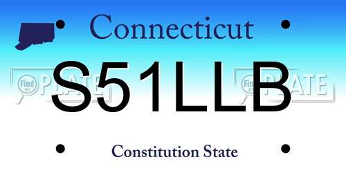 S51LLB Connecticut License Plate