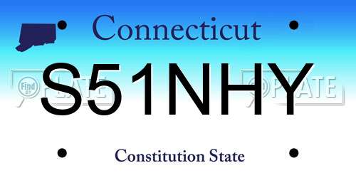 S51NHY Connecticut License Plate
