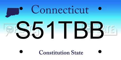S51TBB Connecticut License Plate