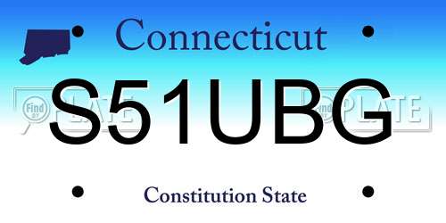 S51UBG Connecticut License Plate