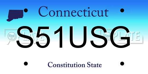S51USG Connecticut License Plate