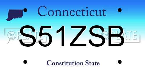 S51ZSB Connecticut License Plate