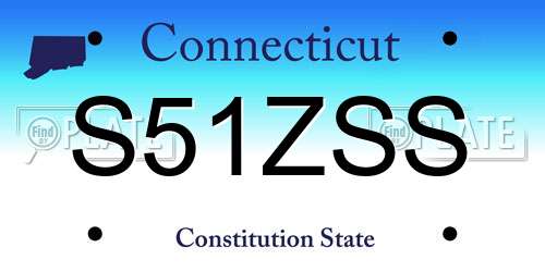 S51ZSS Connecticut License Plate