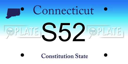 S52 Connecticut License Plate