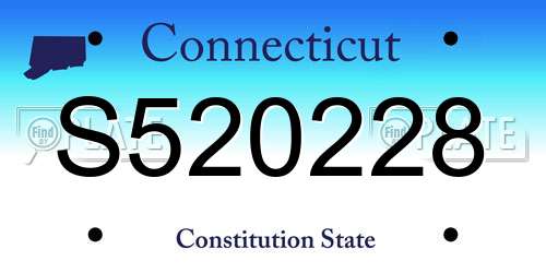 S520228 Connecticut License Plate